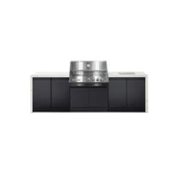 Crossray XPlor Stainless Steel 4B BBQ Kitchen Sink Benchtop with Side Burner White Sintered Stone with Waterfall Ends GD4KW-15