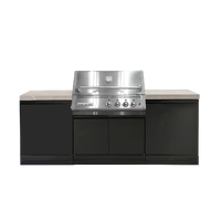 Crossray Xplor Silver Mini Outdoor Kitchen with 4 Burner Built-In Gas BBQ GD4XKSS-2