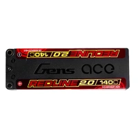 Gens Ace 2S Redline 2.0 6600mAh 140C 7.6V Hardcase Lipo Battery (5.0mm Bullet)