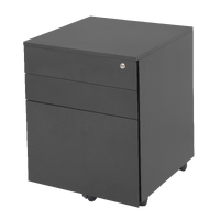 Rapidline 3 Drawer Steel Mobile Pedestal - Graphite GMP3-GR