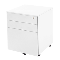 Rapidline 3 Drawer Steel Mobile Pedestal - White Powder Coat GMP3-WC