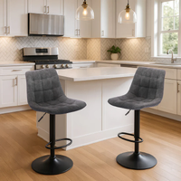 Urban Style Harry Bar Stool Set of 2 RTA Black 490x450x1080mm HARRYBSS2BLK