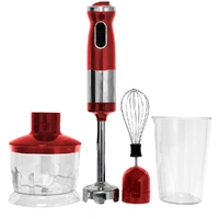 HEALTHY CHOICE HAND BLENDER, STICK MIXER SET- 700W, CHOPPER AND WHISK ATTACHMENTS COLOUR RED