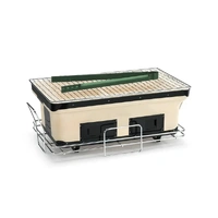 HEALTHY CHOICE HIBACHI TABLETOP GRILL. DUAL CHARCOAL CHAMBERS, REACHES 350 DEGREES IN 10 MIN. DUAL HEATING LEVELS