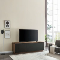 Tauris Hollywood TV Unit Tall Ready To Assemble Dark Oak 2250x600x679mm