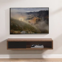 Tauris Hover TV Unit Wall Ready To Assemble Dark Oak 1190x390x240mm