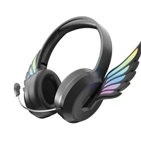 Laser Kids Bluetooth Headphone with Wing and Boom Mic Black HP-KWINBK-430
