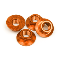 HPI Serrated Flange Nut M4 (Orange/4Pcs) [87267]