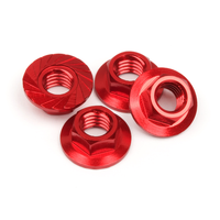 HPI 87269 SERRATED FLANGE NUT M4 (RED/4PC)