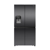 Hisense 585L Black Steel Quad Door French Door Refrigerator with  Ice and Water Dispenser Eclipse Interior