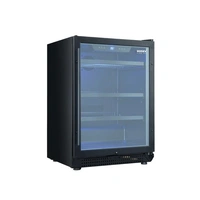 FREE STANDING MATT BLACK MK11 DRINKS COOLER. MATT BLACK DOOR FRAME, MATT BLACK DIAMOND CUT KICK PLATE, 3 SHELVES WITH MATT FRONT COVERS, BLACK LOCK, B