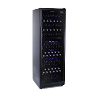FREE STANDING MATT BLACK MK11 WINE COOLER. MATT BLACK DOOR FRAME, MATT BLACK DIAMOND CUT KICK PLATE, 10 PULL OUT SHELVES WITH MATT BLACK FRONT COVERS,