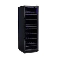FREE STANDING MATT BLACK MK11 WINE COOLER. MATT BLACK DOOR FRAME, MATT BLACK DIAMOND CUT KICK PLATE, 10 PULL OUT SHELVES WITH MATT FRONT COVERS, BLACK
