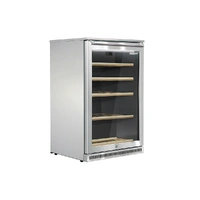 ALFRESCO SINGLE DOOR STAINLESS STEEL WINE COOLER, 4 PULL OUR WINE SHELVES (3 +1/2). HEATED DOOR, UV GLASS SCREEN, ANTI VIBRATION FEET, CARBON FILTER ,