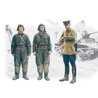 ICM 1/35 Soviet Tank Crew (1939-1942) (3 Figures - 1 officer 2 tankmen) Plastic Model Kit