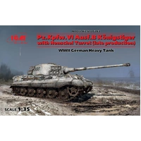 ICM 1/35 Pz.Kpfw.VI Ausf.B King Tiger with Henschel Turret (Late Production) WWII German Heavy Tank Plastic Model Kit