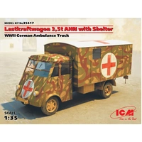 ICM 1/35 Lastkraftwagen 3 5 t AHN with Shelter WWII German Ambulance Truck Plastic Model Kit