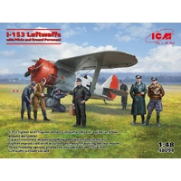 ICM 1/48 I-153 with Luftwaffe Pilots and Ground Personnel Plastic Model Kit