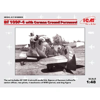 ICM 1/48 Bf 109F-4 with German Ground Personnel Plastic Model Kit