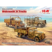 ICM 1/35 Wehrmacht 3t Trucks Plastic Model Kit Diorama Set