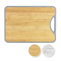 Kleva Double Sided Bamboo and Marble Look Chopping Board KBMCB004
