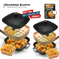 Kleva Diamond Earth Fusion XL All-in-one Pan & Pot 4pc Set KDEFUSION-2PK