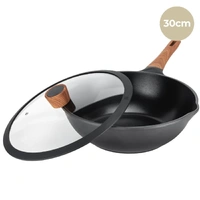 Kleva Diamond Earth 30cm Wok and Glass Lid KDEWOK30