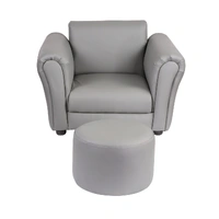 Lenoxx Young Childrens Sofa Chair With Footstool - Grey KS541G