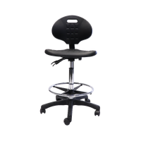 Rapidline Laboratory Drafting Stool - Black Polyurethane LAB-ST