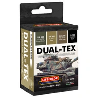 LifeColor DUAL-TEX 1970/80 US Army Camouflage Scheme - 4 Colour Acrylic Paint Set