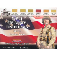 Lifecolor WWII US Army #2 Uniforms Combat Gear Acrylic Paint Set