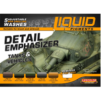 Lifecolor Liquid Pigments Tanks & Vehicles (5 Wash Set)