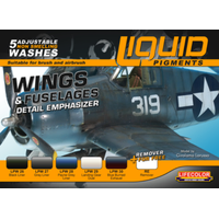 Lifecolor Liquid Pigments Wings & Fuselages Detail Emphasizer (5 Wash Set)