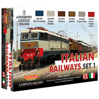 Lifecolor Italian Railways Set 1 6 Colour Acrylic Paint Set
