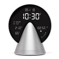 Lexon Conic Radio Alarm Clock With Fm & Built-In Bluetooth Speaker - Alu Polish