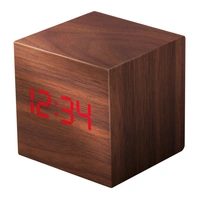 Liquid Ears Mini LED Alarm Clock - Walnut