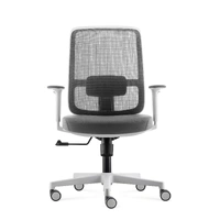 Lotto Medium Back Mesh Operator Chair - White with Grey LOTTO-MB-WH-GY