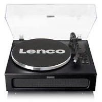 Lenco Leather Turntable with 4 Built-in Bluetooth Speakers 50W - Black