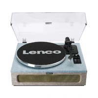 Lenco Turntable with 4 Built-in Bluetooth Speakers 50W - Blue/Beige Fabric
