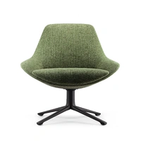 Lutie Club 4 Star Base Breakout Lounge Chair - Upholstered In OTE Fabrics - Olive Fabric LUTIE-CLUB-OLIVE