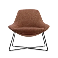 Lutie Cross Base Breakout Lounge Chair - Upholstered In OTE Fabrics - Rust Fabric LUTIE-CROSS-RUST