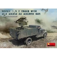 MiniArt 1/35 Soviet 1.5 t Truck w/ M-4 Maxim AA Machine Gun Plastic Model Kit