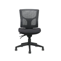 Milan Medium Back Mesh Operator Chair - Black Fabric MILAN-MB-BL