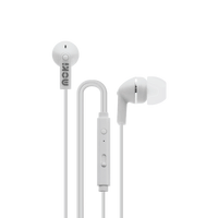 Moki Life Noise Isolation Earbuds with microphone & control - White  MLHCBMW
