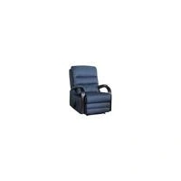 Montana 1 Seater Manual Recliner with Timber Accents - Fabric - Warwick Bodhi Periwinkle MONT1MRFBPW