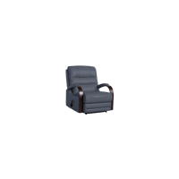 Montana 1 Seater Manual Recliner with Timber Accents - Leather - Grey Leather MONT1MRLDGR
