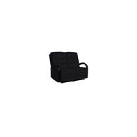 Montana 2 Seater Manual Recliner with Timber Accents - Leather - Black Leather MONT2MRLBLK