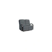 Montana 2 Seater Manual Recliner with Timber Accents - Leather - Grey Leather MONT2MRLDGR