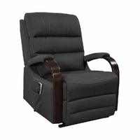 Montana Dual Motor Lift Chair with Timber Accents - Fabric - Bodhi Granite MONTDUAFBGR