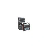 Montana Dual Motor Lift Chair with Timber Accents - Leather - Dark Grey MONTDUALDGR